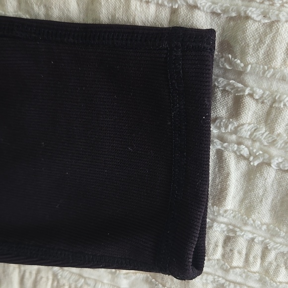 Move Theology Black Tulip Crossover Waist Leggings Side Pockets Ribbed Stretch S - Picture 13 of 16